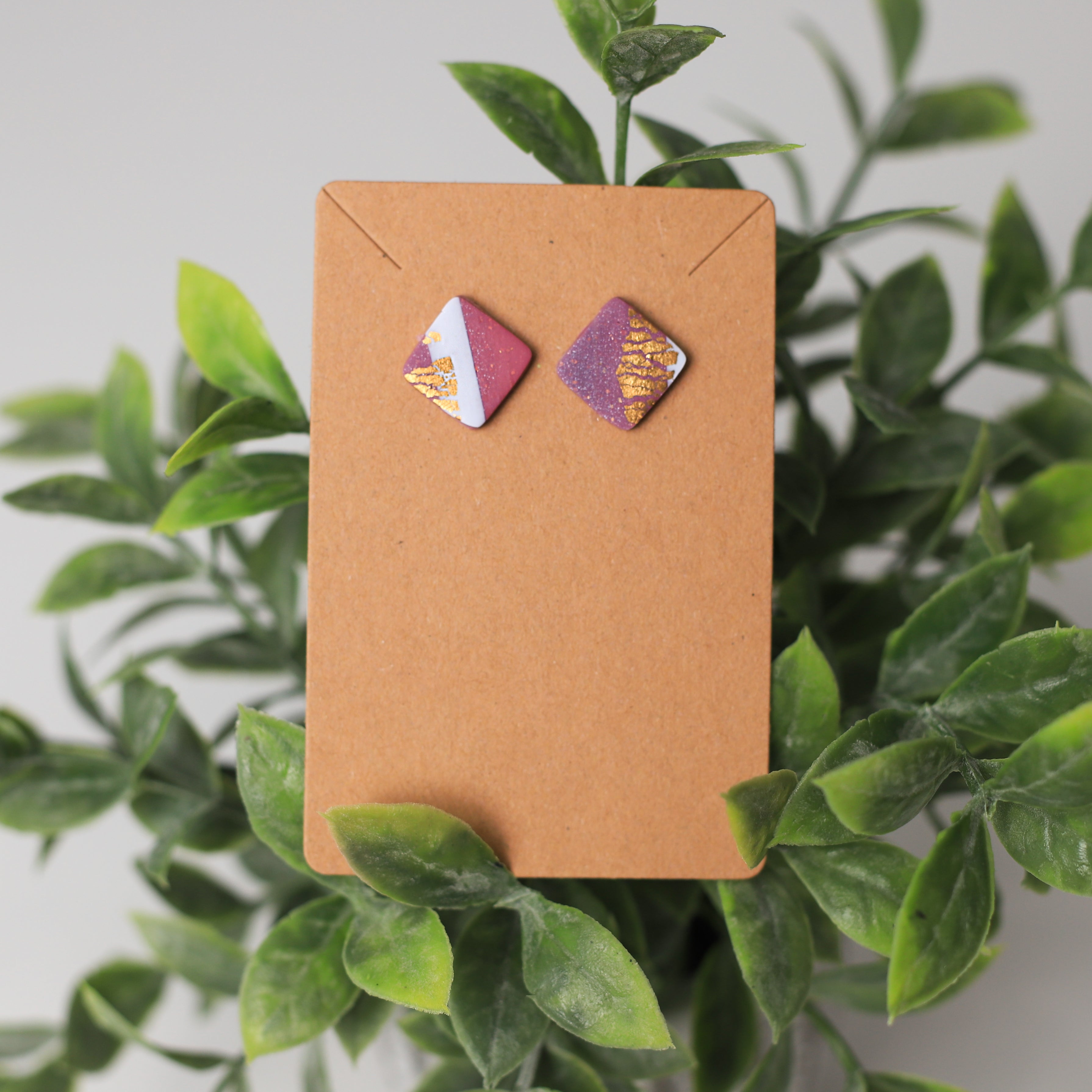 Mauve & White with Gold Leaf