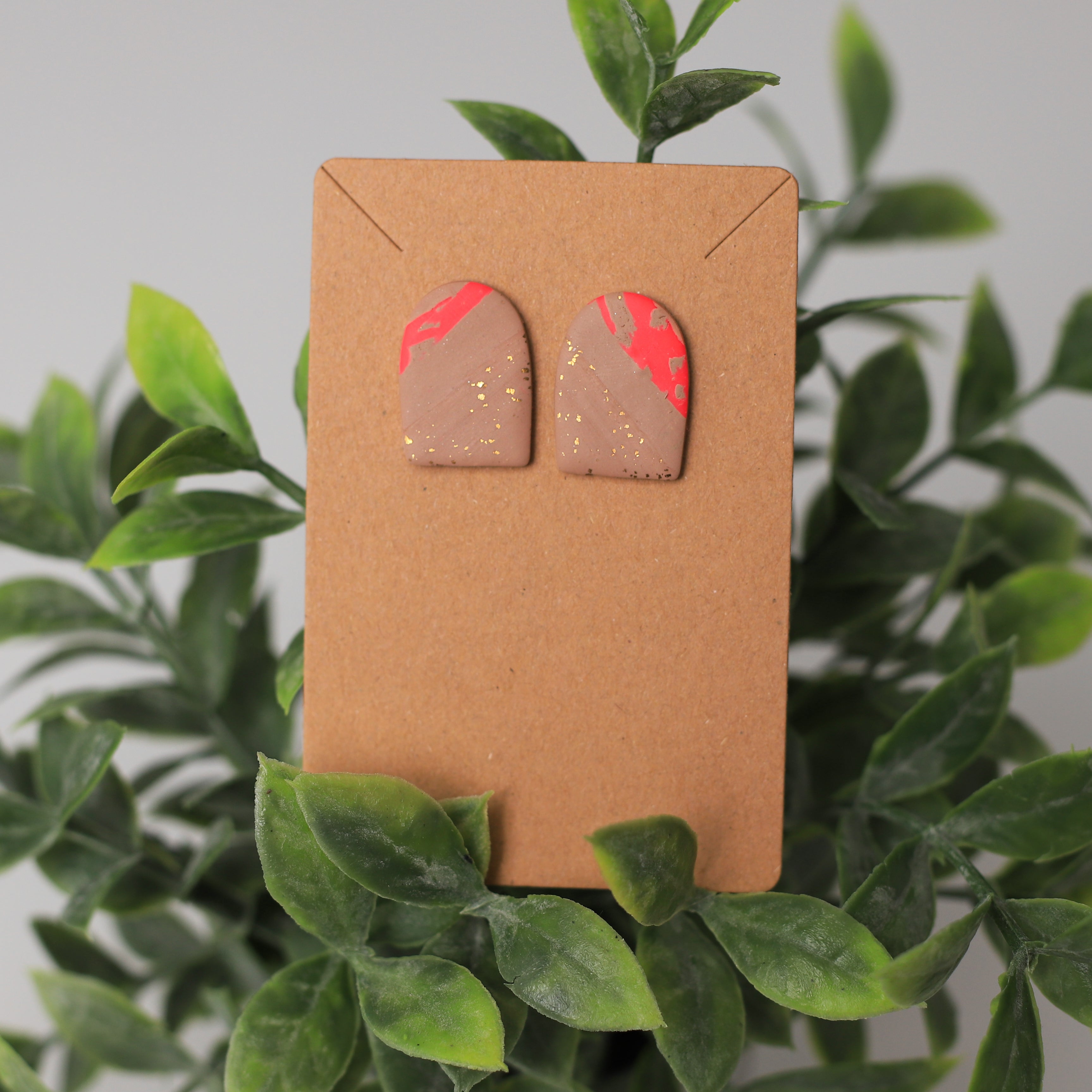 Hot Pink and Cream Studs