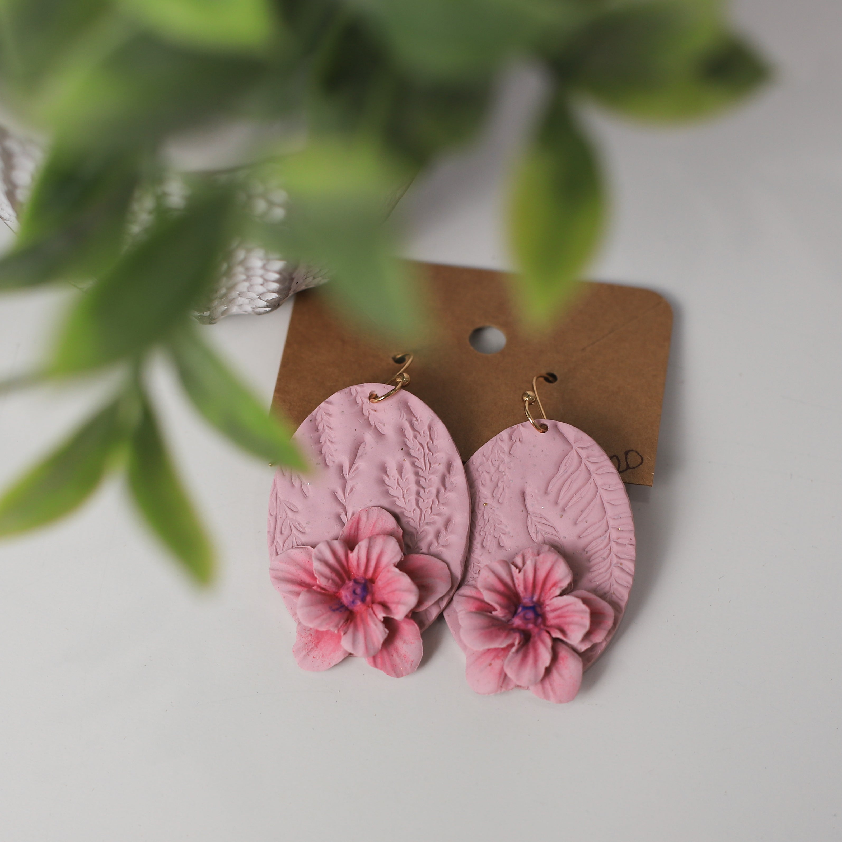 Pink Floral Earrings