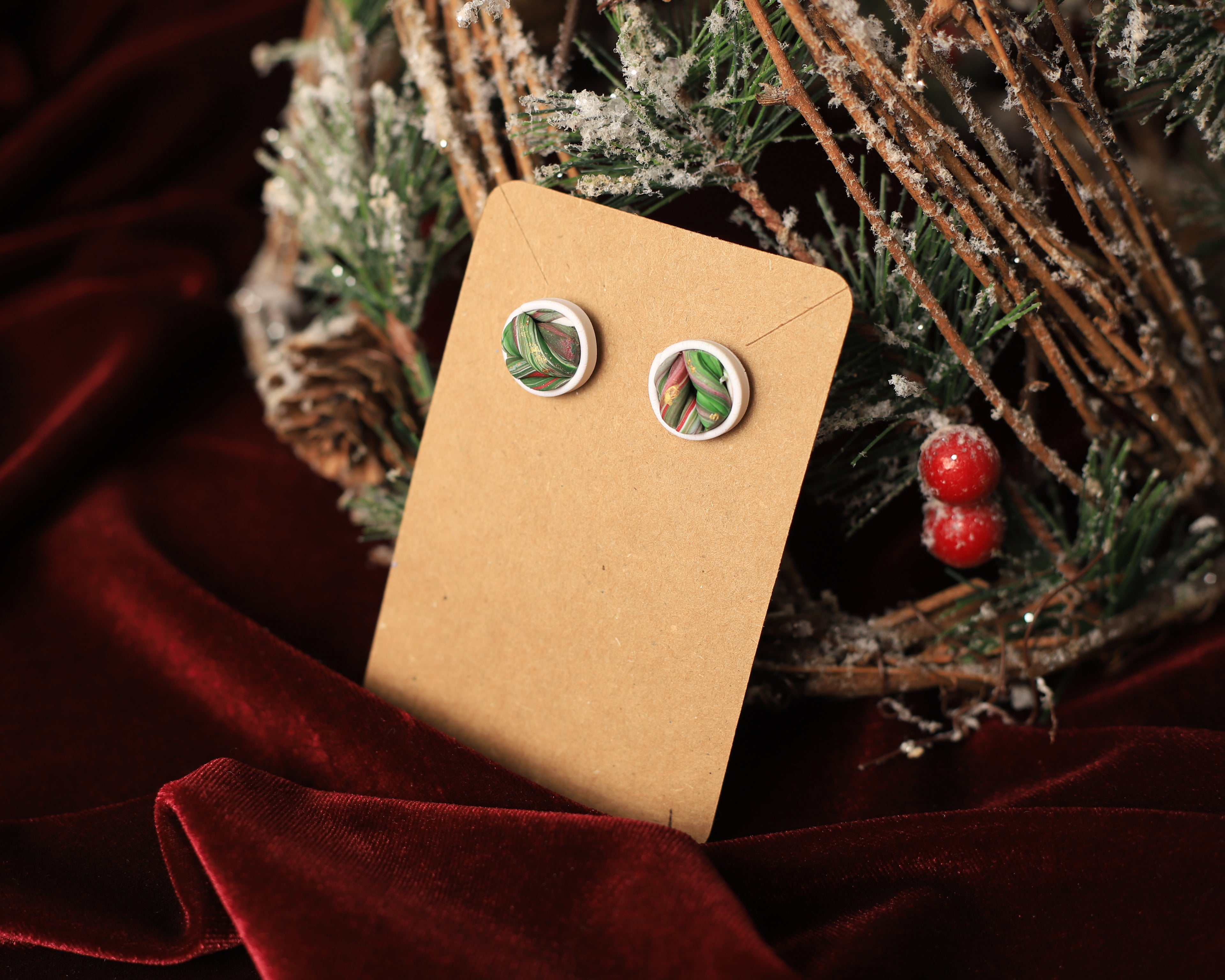 Abstract Christmas Studs