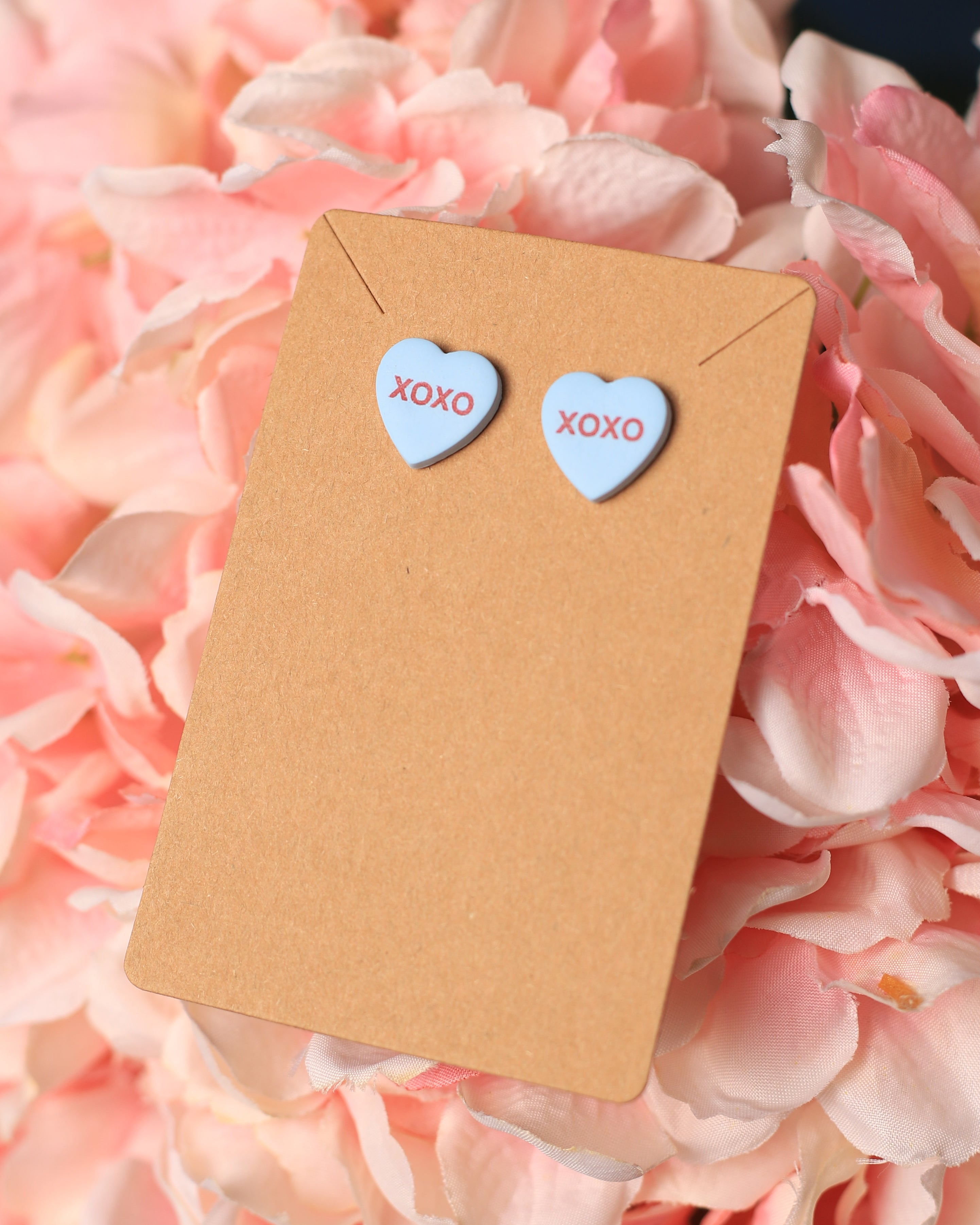 Blue xoxo Sweetheart Studs