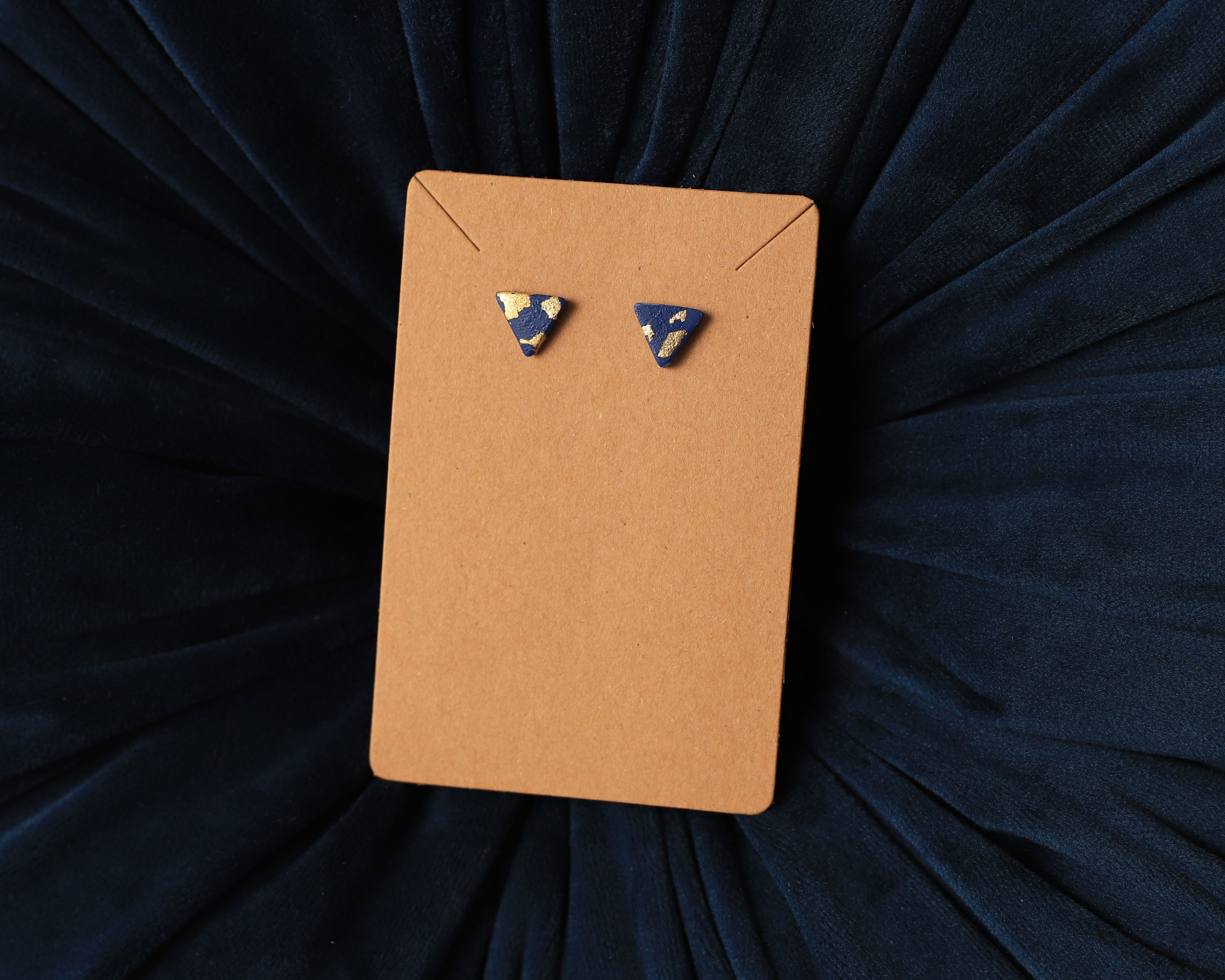 Navy Triangle Studs