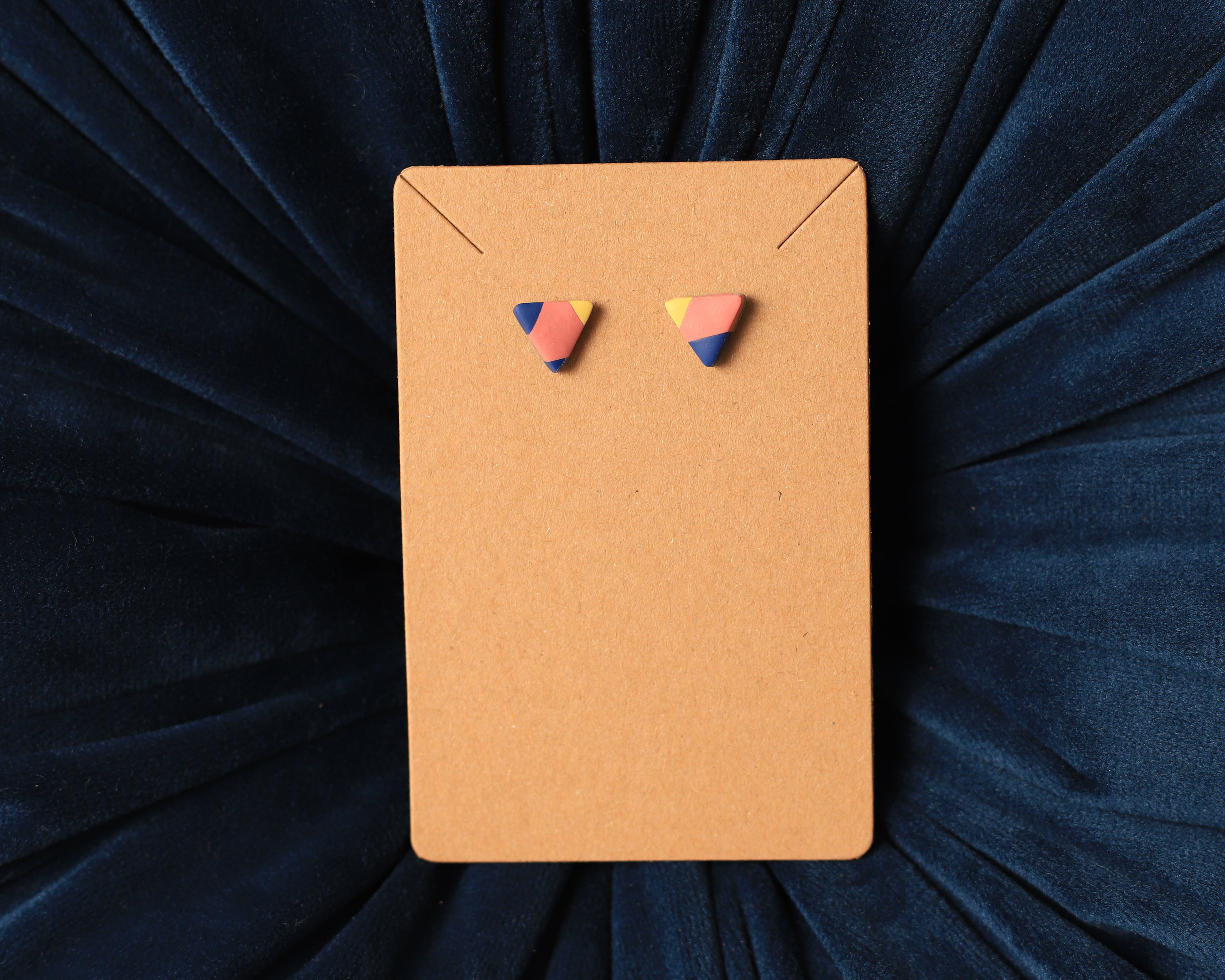 Multicolor Geometric Triangle Studs