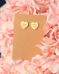 Yellow Love You Sweetheart Studs