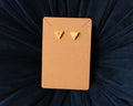 Mustard Triangle Studs with Gold Leaf