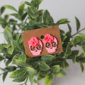 Pink Sugar Skull with Pink Floral Detail