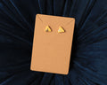 Mustard Triangle Studs with Gold Leaf