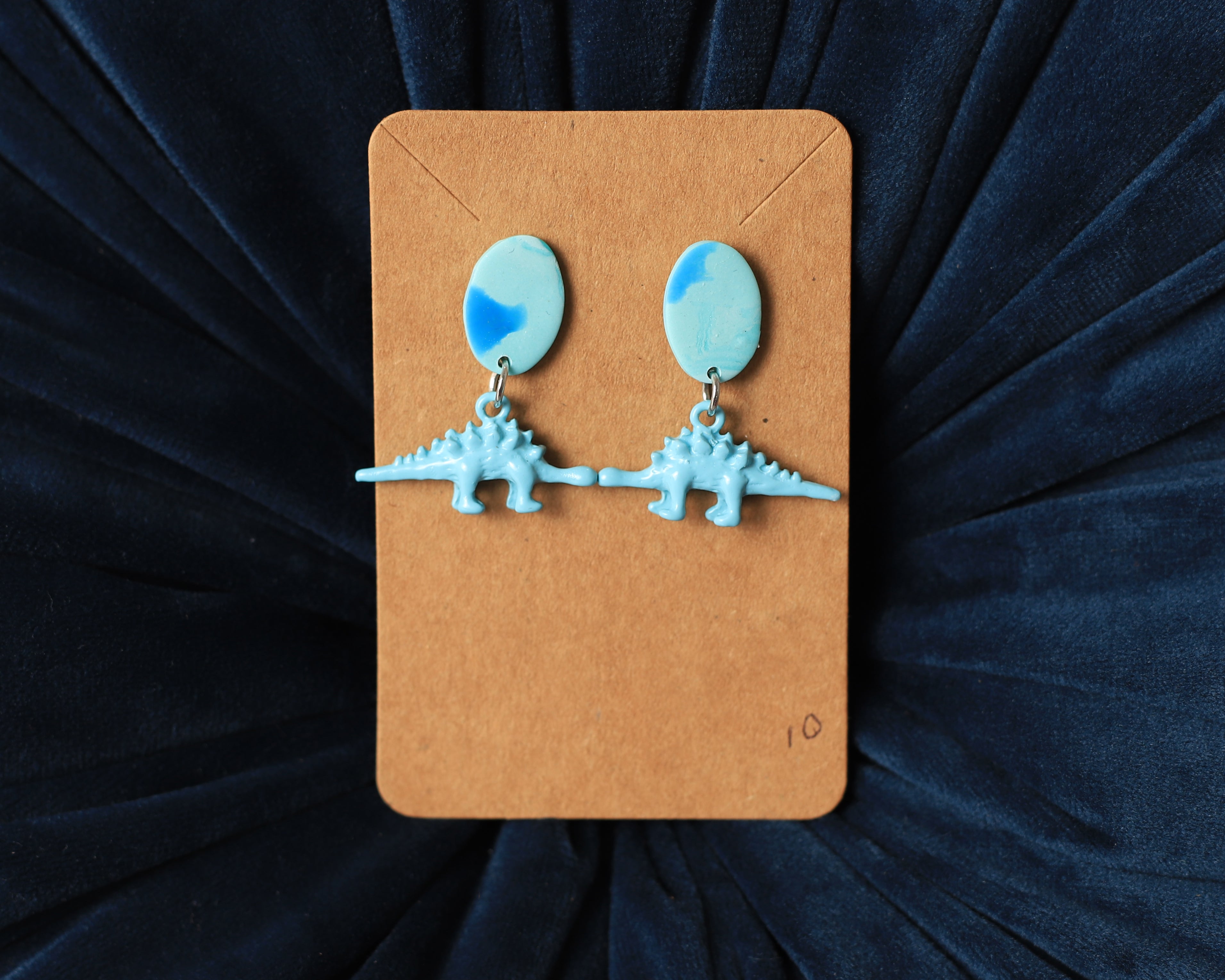 Blue Dino Earrings