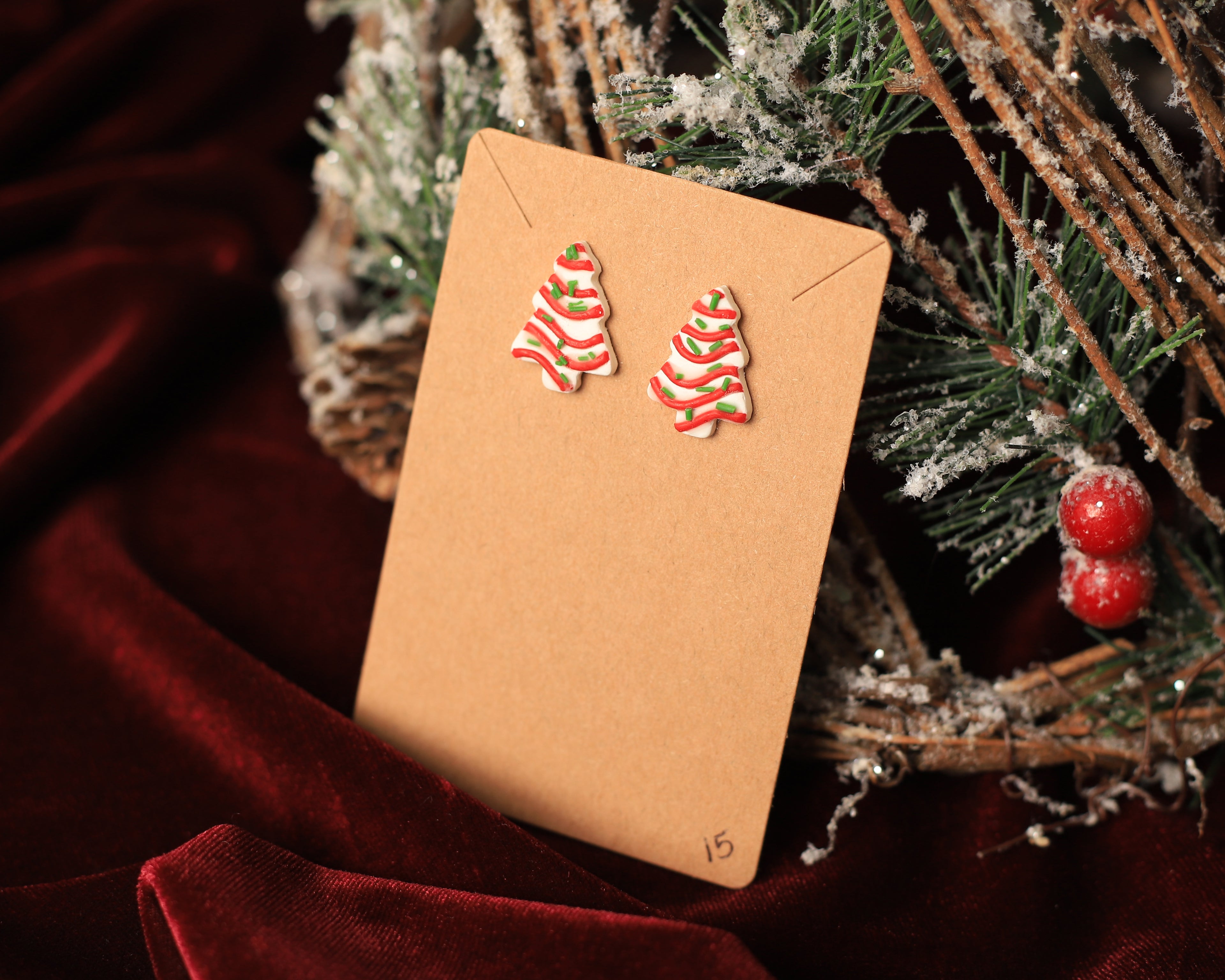 Little Christmas Tree Cake Studs