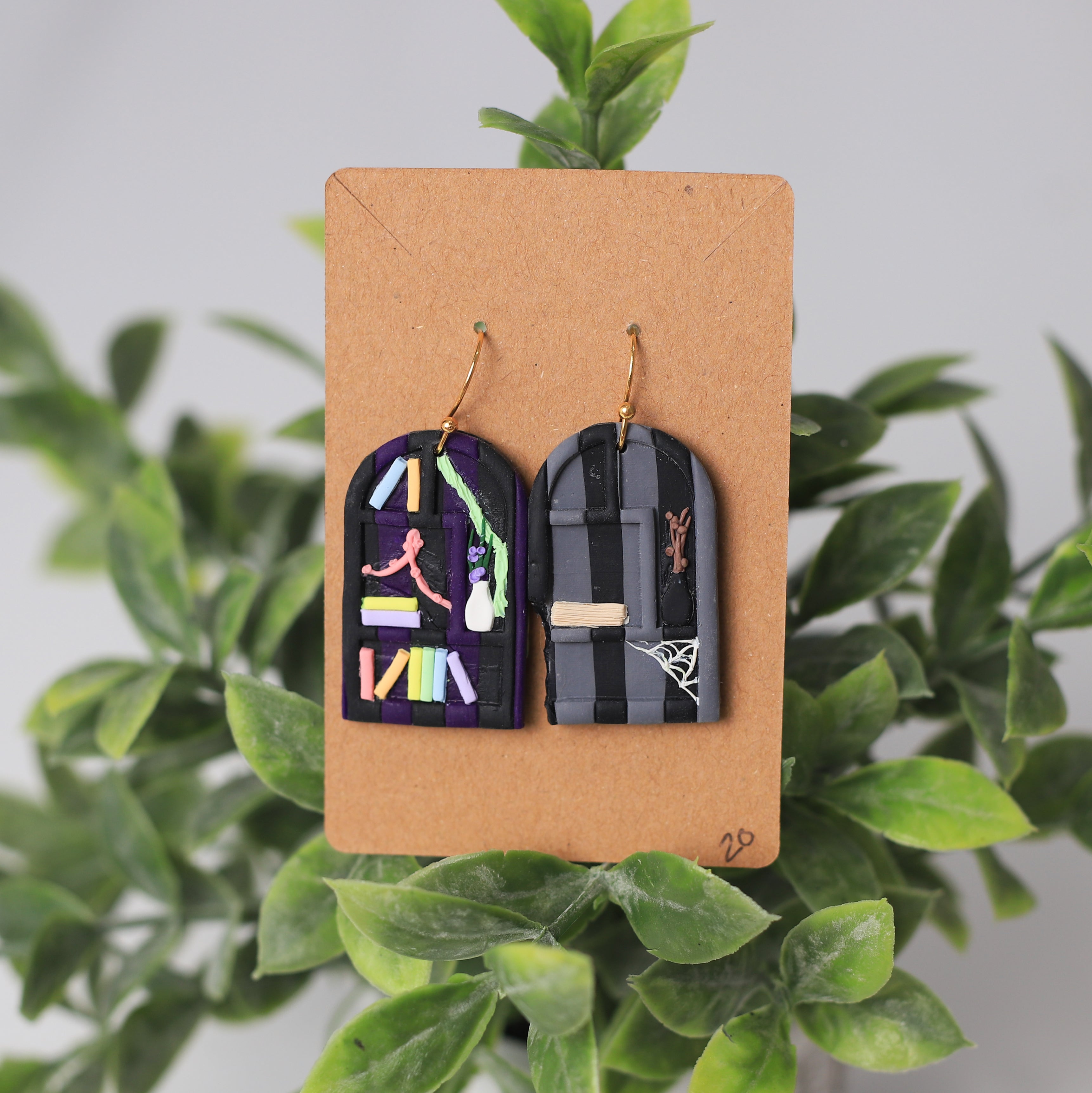 Wednesday & Enid Bookshelf Earrings