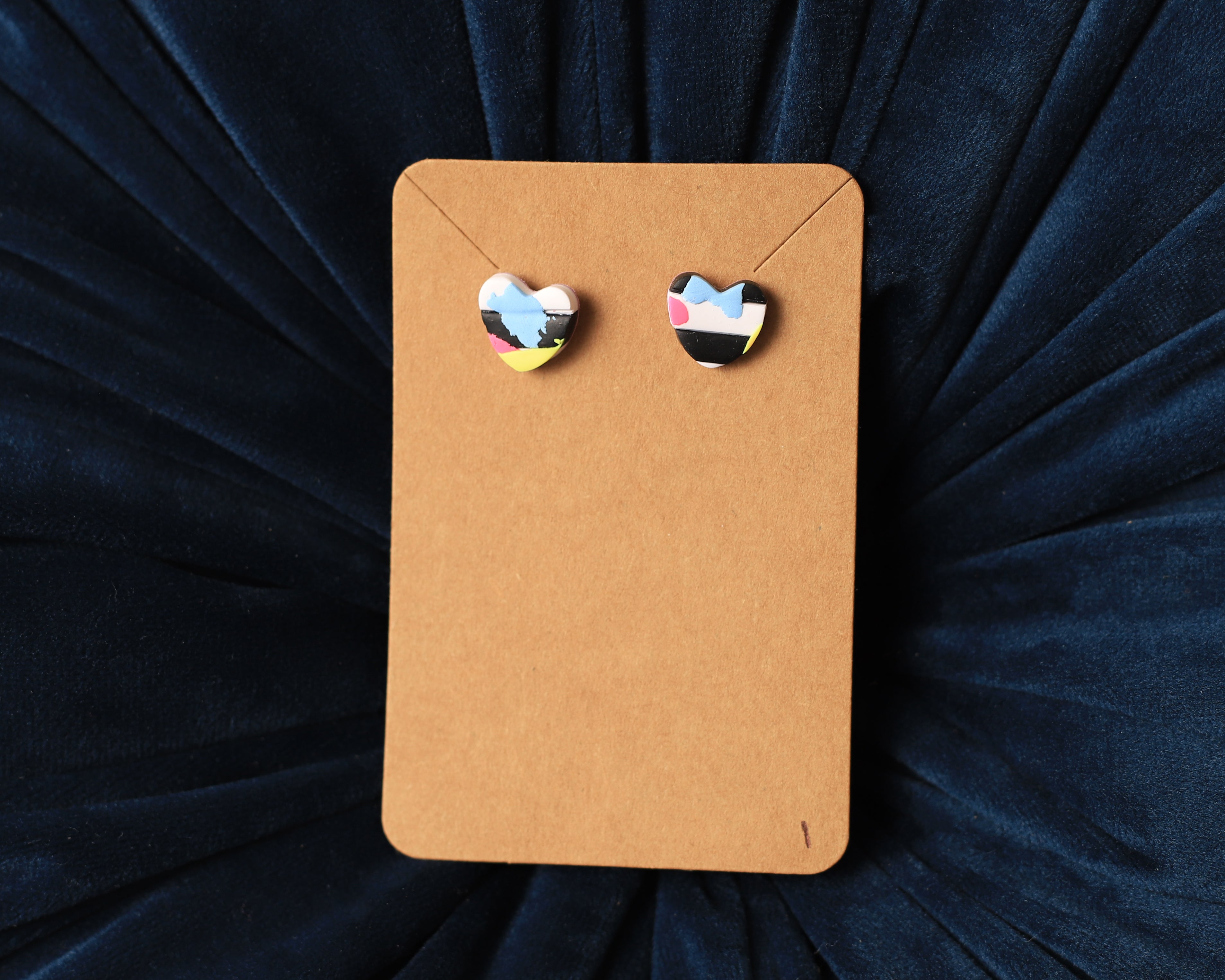 Rainbow and Striped Heart Studs