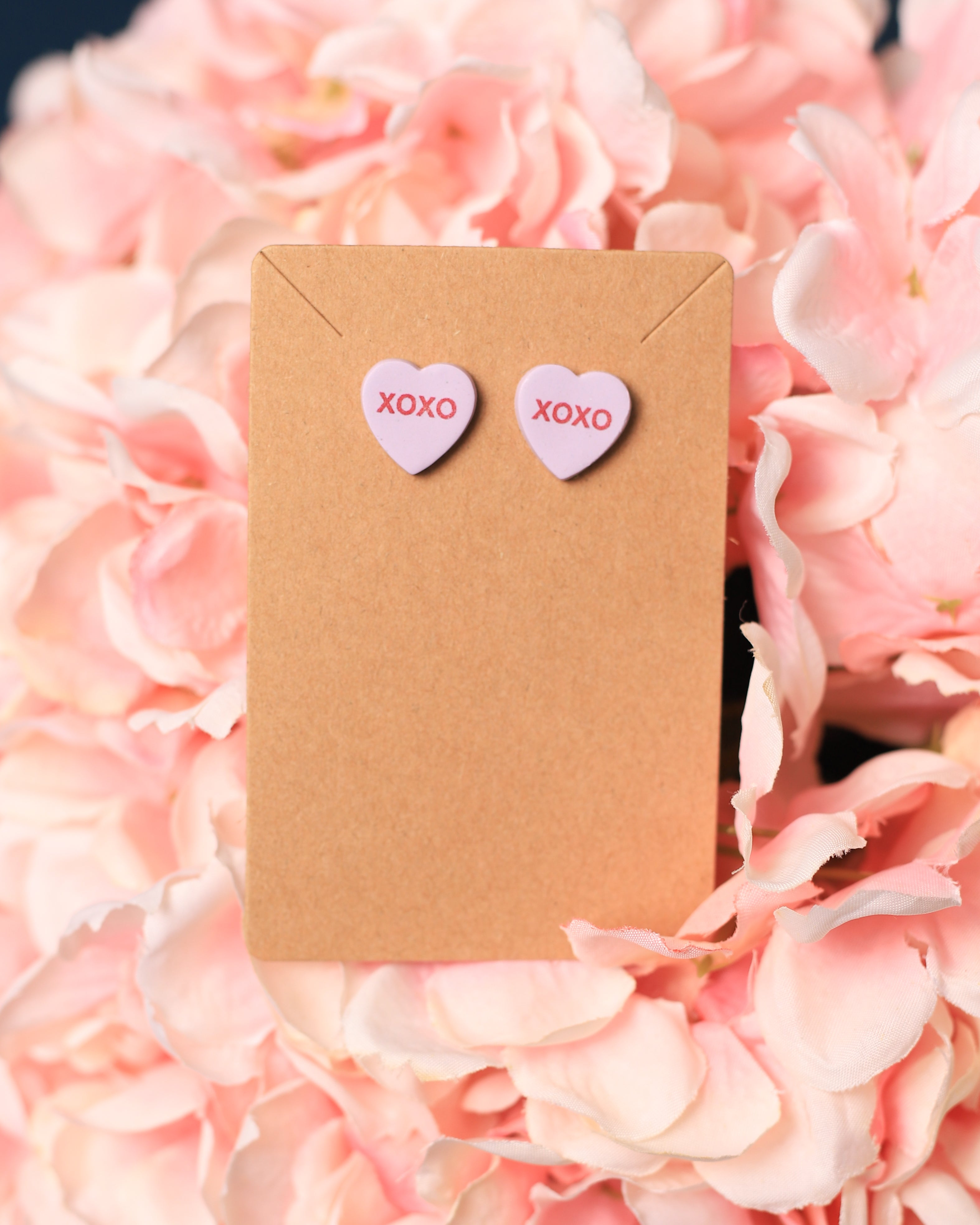 Purple xoxo Sweetheart Studs