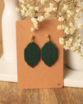 Deep Green Floral Earrings