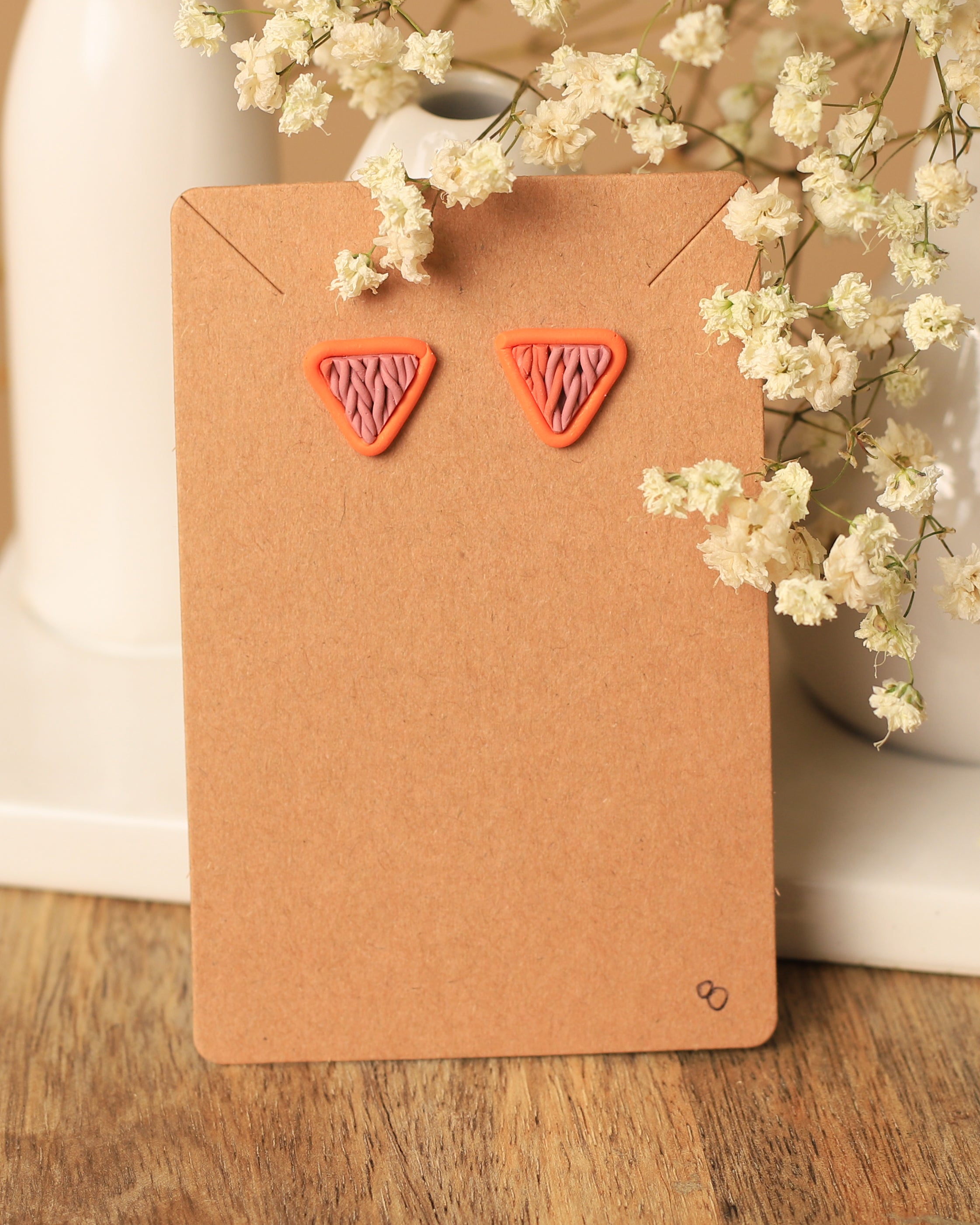 Faux Knit Studs in purple and orange