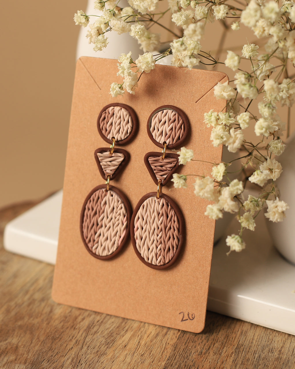 Chocolate Knit Earrings