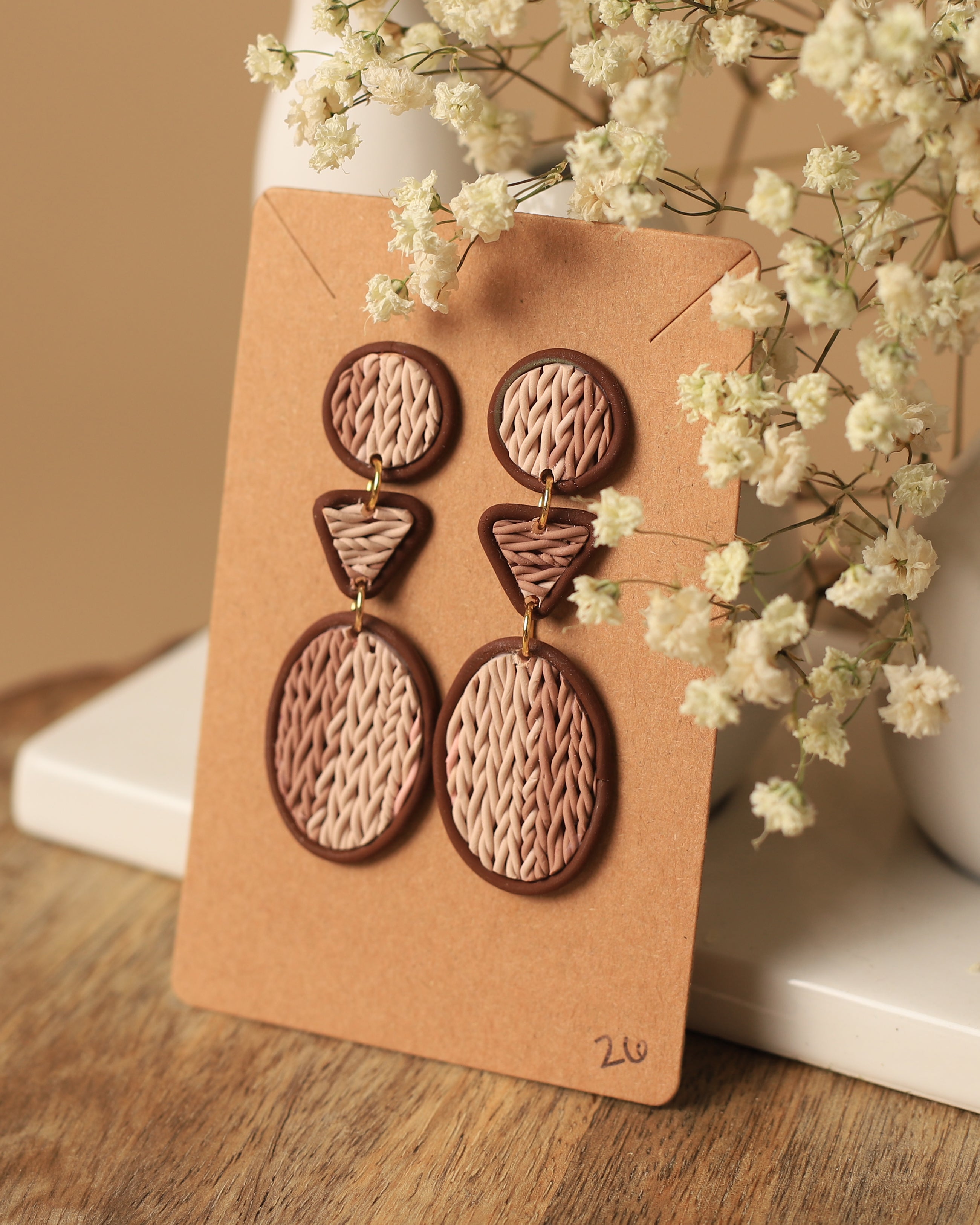 Chocolate Knit Earrings