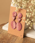 Mauve Knit Earrings