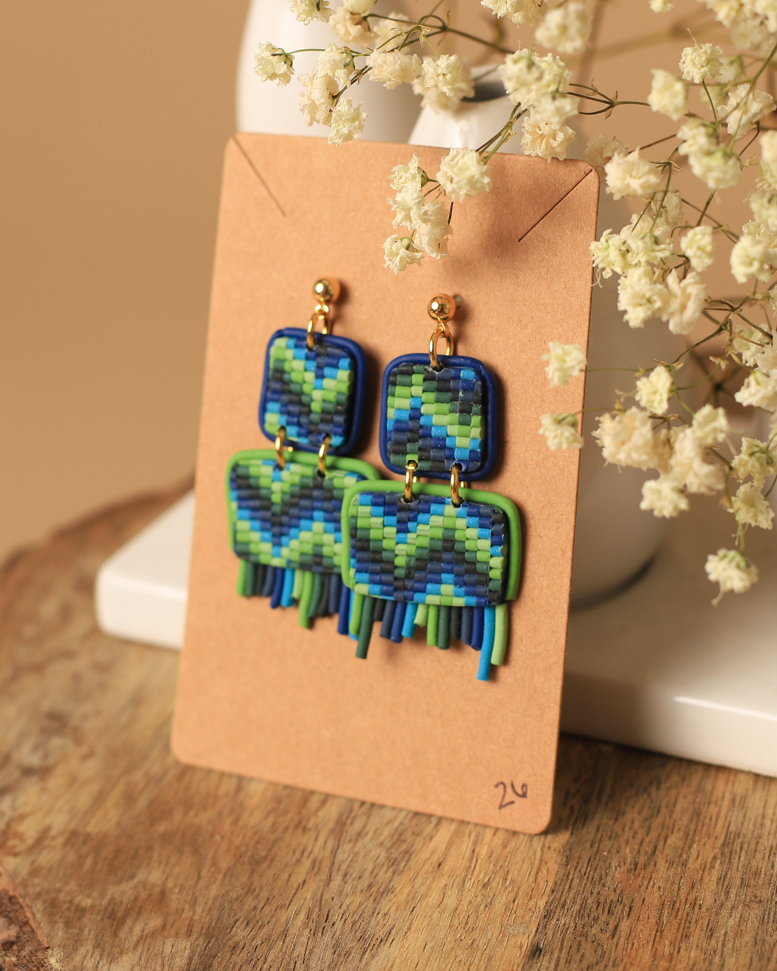 Funky Faux Beaded Earrings