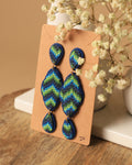 Funky Faux Beaded Long Dangle Earrings